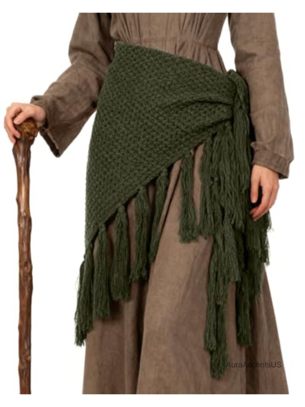 Medieval Witch Fringe Shawl Celtic Tribal Hip Scarf Wrap Multipurpose